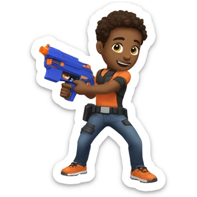 “Just 1 minute Aiden” with a nerf gun sticker