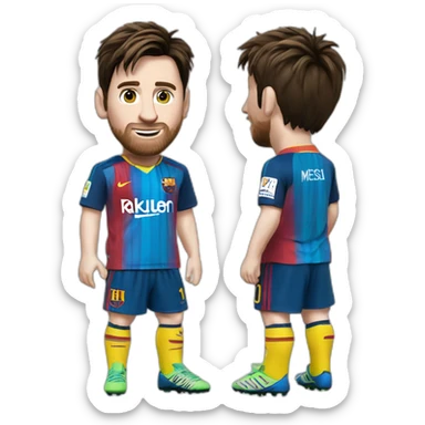 leo messi con una remera que diga botines gz sticker
