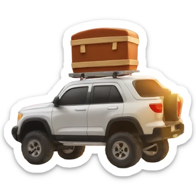 tailgate watching the sunset on the back of a car  sticker