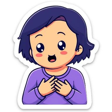 a girl crying in pain holding her chest, heartbreak, emotional pain sticker