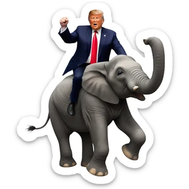 Donald trump riding a animal sticker