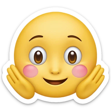 blushing face with nails and feets behind taka original emoji nie morda człowieka tylko ta buźka żółta ☺️ sticker