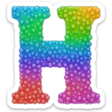 letter h in rainbow bubble font sticker