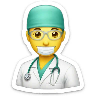 ENT surgeon yellow round emoji sticker