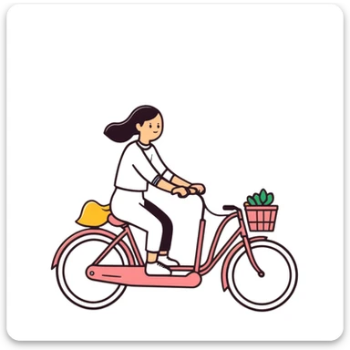 man and girl riding a bicycle together sticker