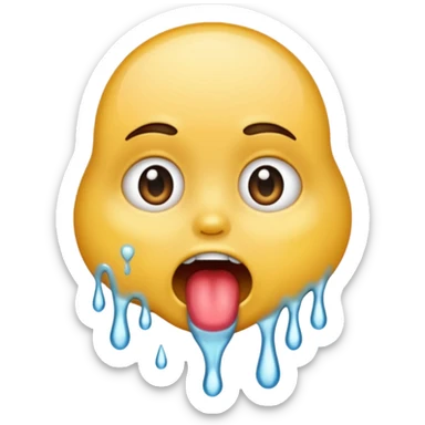 drooling saliva and spit coming out of mouth sticker