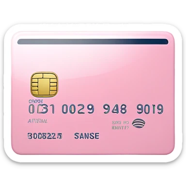 light pink "American express" credit card, glossy finish sticker