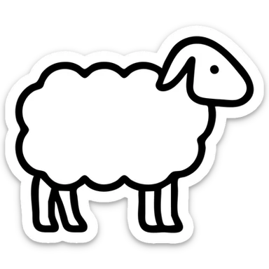 outlined sheep icon sticker