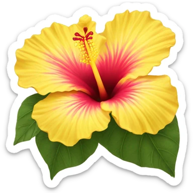 Yellow hibiscus  sticker