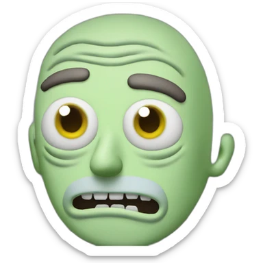 rick from rick et morty with a blunt sticker