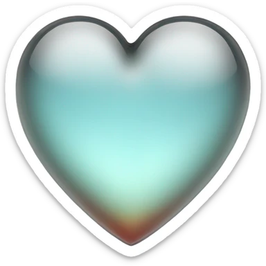 Transparent glass heart sticker