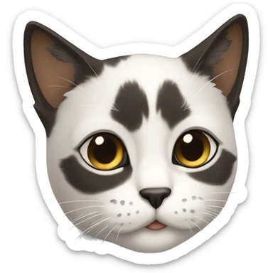 Gato pelo marrón y blanco y negro sticker
