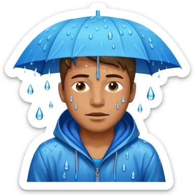 man caught in the rain sticker