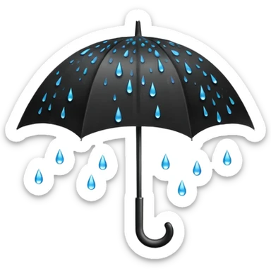 emo umbrella with raindrops sticker