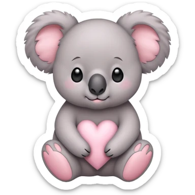 Pastel pink koala sticker