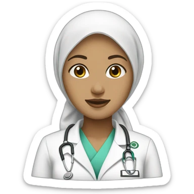 infirmière blanche hijab sticker