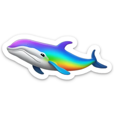 Rainbow color humpback whale sticker