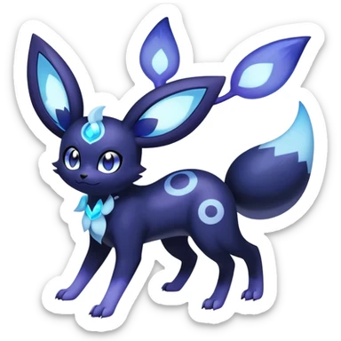 Nebulae Noibat-Meowstic-Umbreon-Fakémon-hybrid-creature (full body)  sticker