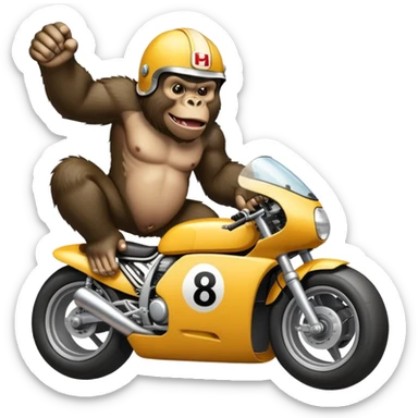 king kong gorilla racetrack a honda car with helmet sticker