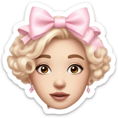 beautiful realistic coquette aesthetic light pink bow  sticker