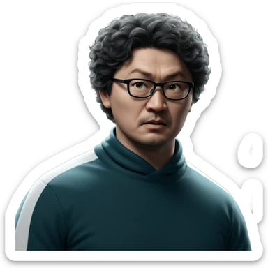 focused boy portrait sticker