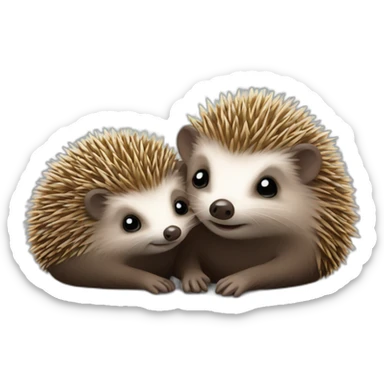 two hedgehogs cuddling sticker