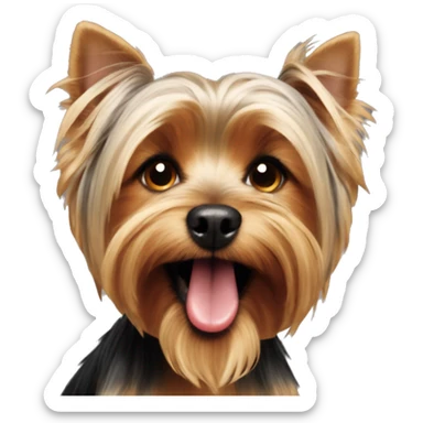 Yorkshire terrier dog with tounge out cute sticker