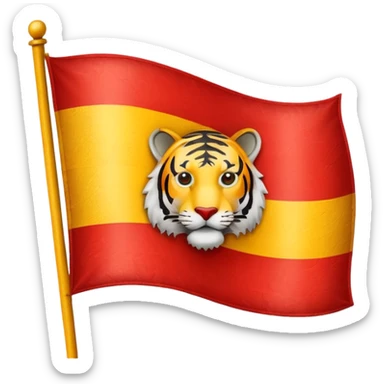 We need a flag in red and yellow. We need a tiger emblem on it. sticker