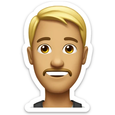 A long shaped human with a duck face sticker