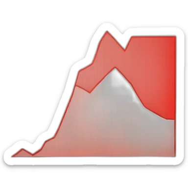 big chart increasing red diagram sticker