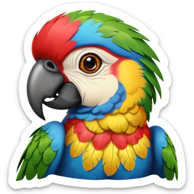 Parrort with face tattoo  sticker