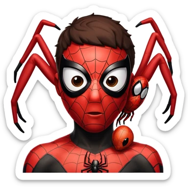 miles morales with spiderman mask sticker