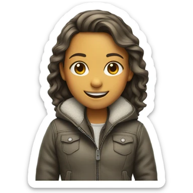 smiling girl outdoors in jackets sticker