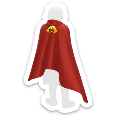 red hero cape back view sticker