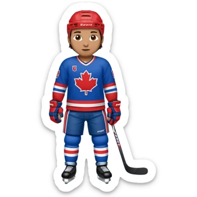 Hockey player in blue and red full body sticker