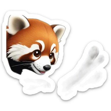 red panda paws in the air sticker