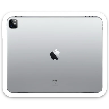 iPad Pro 11-inch back view minimal background with camera detail sticker