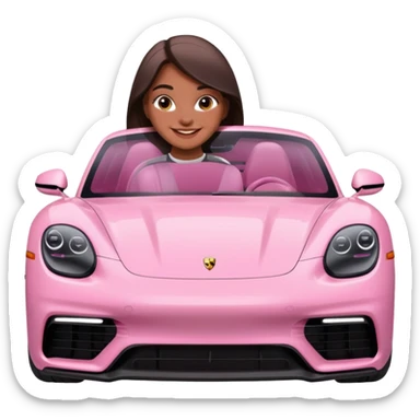 pink Porsche taycan with girl sticker