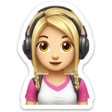 kawaii girl gamer sticker