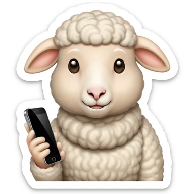 pecora con un telefono sticker