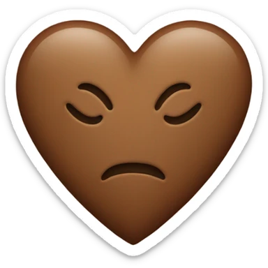 Brown heart sticker