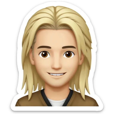 Bill Kaulitz with blonde long hair, brown eyes sticker