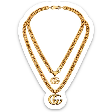 luxury gold Gucci chain necklace sticker
