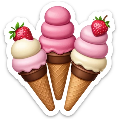 Neapolitan ice cream scoops sticker