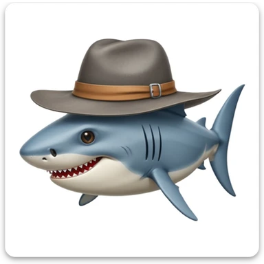 Requin avec un chapeau sticker