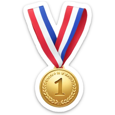 gold medal, with number "1" on it, no ribbon sticker