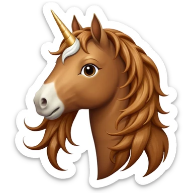 brown unicorn sticker