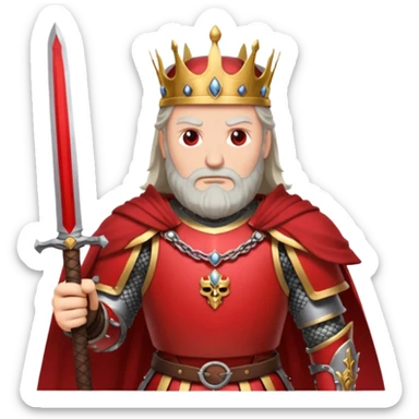 War old King – crimson armor + sword,Red Kings. sticker
