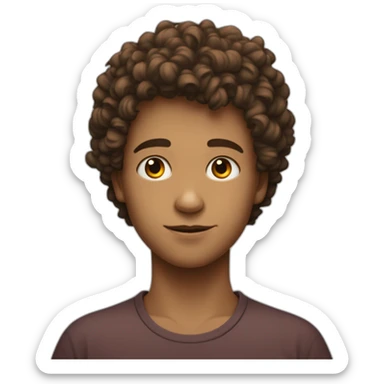 jeune garçon avec une tête carré et un peu de cheveux bouclés  sticker