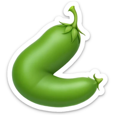 A plain green pea, perfectly round and bright green, no face, no decorative elements, just a simple pea sticker